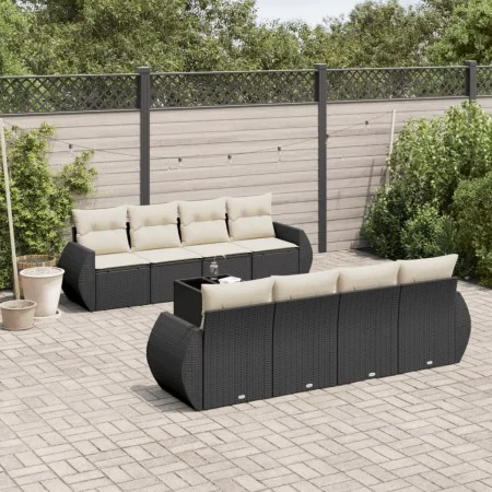 8-piece garden sofa set and black synthetic rattan cushions by , Garden sets - Ref: Foro24-3221145, Price: 587,95 €, Discount: %