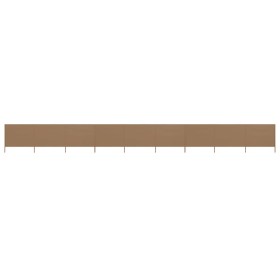 Paravientos de 9 paneles tela gris taupe 1200x80 cm de vidaXL, Sombrillas - Ref: Foro24-47189, Precio: 111,28 €, Descuento: %