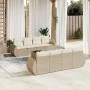 9-teiliges Gartensofa-Set mit beigen synthetischen Rattankissen von , Gartensets - Ref: Foro24-3221147, Preis: 729,48 €, Raba...