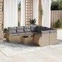 9-piece garden sofa set with beige synthetic rattan cushions by , Garden sets - Ref: Foro24-3221158, Price: 531,47 €, Discoun...