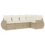 Garden sofa set with cushions 5 pieces beige synthetic rattan by , Garden sets - Ref: Foro24-3221327, Price: 432,01 €, Discou...