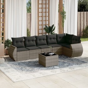 7-teiliges Gartensofa-Set mit grauen PE-Rattan-Kissen von , Gartensets - Ref: Foro24-3221399, Preis: 438,44 €, Rabatt: %