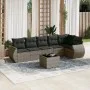 7-piece garden sofa set with gray PE rattan cushions by , Garden sets - Ref: Foro24-3221399, Price: 447,14 €, Discount: %