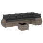 7-piece garden sofa set with gray PE rattan cushions by , Garden sets - Ref: Foro24-3221399, Price: 438,44 €, Discount: %