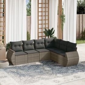 6-teiliges Gartenmöbel-Set und graue synthetische Rattankissen von , Gartensets - Ref: Foro24-3221409, Preis: 392,22 €, Rabat...