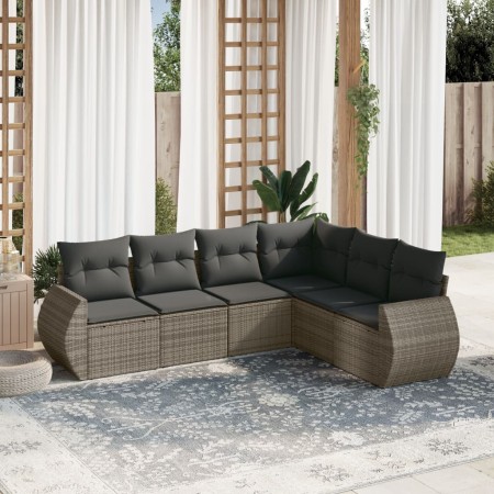 6-teiliges Gartenmöbel-Set und graue synthetische Rattankissen von , Gartensets - Ref: Foro24-3221409, Preis: 392,22 €, Rabat...