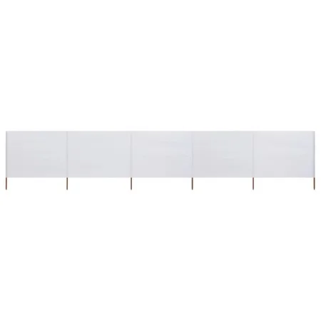 Paravientos de playa de 5 paneles tela blanco arena 600x160cm de vidaXL, Sombrillas - Ref: Foro24-47166, Precio: 70,99 €, Des...