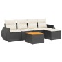 6-teiliges Gartensofa-Set und schwarze synthetische Rattankissen von , Gartensets - Ref: Foro24-3224978, Preis: 328,61 €, Rab...