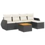 6-teiliges Gartensofa-Set und schwarze synthetische Rattankissen von , Gartensets - Ref: Foro24-3224978, Preis: 354,82 €, Rab...