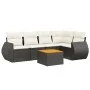 6-teiliges Gartensofa-Set und schwarze synthetische Rattankissen von , Gartensets - Ref: Foro24-3224992, Preis: 386,56 €, Rab...