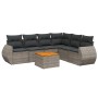 Set de sofás de jardín 7 piezas con cojines ratán PE gris de , Conjuntos de jardín - Ref: Foro24-3225024, Precio: 419,48 €