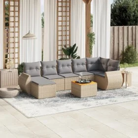 Gartensofa-Set mit beigen Kissen 8 Stück PE-Rattan von , Gartensets - Ref: Foro24-3225114, Preis: 501,90 €, Rabatt: %
