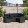4-piece garden sofa set with black synthetic rattan cushions by , Garden sets - Ref: Foro24-3218895, Price: 292,98 €, Discoun...