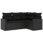 4-piece garden sofa set with black synthetic rattan cushions by , Garden sets - Ref: Foro24-3218895, Price: 292,98 €, Discoun...