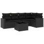 6-teiliges Gartensofa-Set und schwarze synthetische Rattankissen von , Gartensets - Ref: Foro24-3218925, Preis: 386,95 €, Rab...