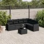 7-piece garden dining set and black synthetic rattan cushions by , Garden sets - Ref: Foro24-3219005, Price: 460,03 €, Discou...