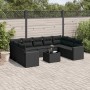 Gartensofa-Set 10-teilig mit schwarzen synthetischen Rattankissen von , Gartensets - Ref: Foro24-3219395, Preis: 622,77 €, Ra...