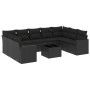 Gartensofa-Set 10-teilig mit schwarzen synthetischen Rattankissen von , Gartensets - Ref: Foro24-3219395, Preis: 622,77 €, Ra...