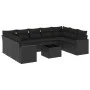 Gartensofa-Set 10-teilig mit schwarzen synthetischen Rattankissen von , Gartensets - Ref: Foro24-3219395, Preis: 624,83 €, Ra...