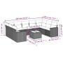 Gartensofa-Set 10-teilig mit schwarzen synthetischen Rattankissen von , Gartensets - Ref: Foro24-3219395, Preis: 622,77 €, Ra...