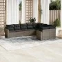 9-teiliges Gartenmöbel-Set und graue synthetische Rattankissen von , Gartensets - Ref: Foro24-3219430, Preis: 533,55 €, Rabat...