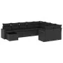 Garden sofa set 10 pieces with black synthetic rattan cushions by , Garden sets - Ref: Foro24-3219445, Price: 624,83 €, Disco...