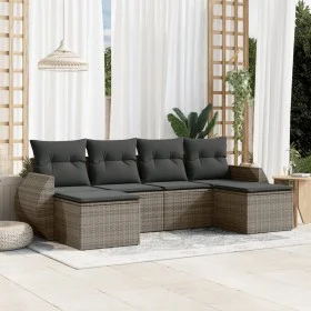 6-piece garden furniture set and gray synthetic rattan cushions by , Modular outdoor sofas - Ref: Foro24-3221719, Price: 353,...