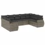 9-teiliges Gartenmöbel-Set und graue synthetische Rattankissen von , Modulare Sofas für den Außenbereich - Ref: Foro24-322179...