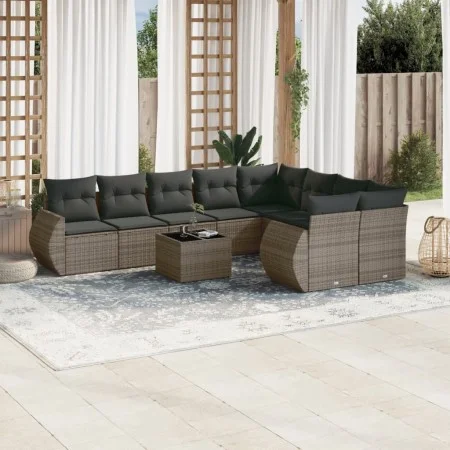 10-piece garden sofa set with gray synthetic rattan cushions by , Modular outdoor sofas - Ref: Foro24-3221849, Price: 612,45 ...