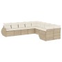 Gartensofa-Set mit beigen Kissen, 10-teilig, synthetisches Rattan von , Modulare Sofas für den Außenbereich - Ref: Foro24-322...