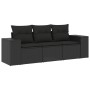 Garden sofa set with cushions 3 pieces black synthetic rattan by , Modular outdoor sofas - Ref: Foro24-3222254, Price: 244,11...