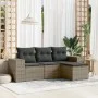 4-piece garden sofa set and gray synthetic rattan cushions by , Modular outdoor sofas - Ref: Foro24-3222469, Price: 265,35 €,...