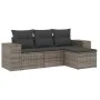 4-piece garden sofa set and gray synthetic rattan cushions by , Modular outdoor sofas - Ref: Foro24-3222469, Price: 265,35 €,...