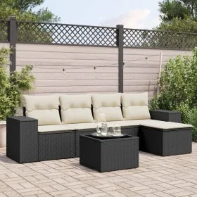 6-piece garden sofa set and black synthetic rattan cushions by , Modular outdoor sofas - Ref: Foro24-3222495, Price: 361,58 €...