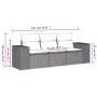 Gartensofa-Set mit Kissen, 3-teilig, schwarzes synthetisches Rattan von , Modulare Sofas für den Außenbereich - Ref: Foro24-3...