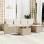 Garden sofa set with cushions 6 pieces beige synthetic rattan by , Modular outdoor sofas - Ref: Foro24-3222497, Price: 404,52...