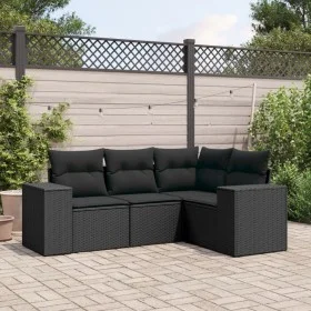 4-piece garden sofa set with black synthetic rattan cushions by , Modular outdoor sofas - Ref: Foro24-3222504, Price: 348,55 ...