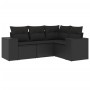 4-piece garden sofa set with black synthetic rattan cushions by , Modular outdoor sofas - Ref: Foro24-3222504, Price: 322,65 ...