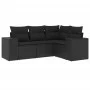 4-piece garden sofa set with black synthetic rattan cushions by , Modular outdoor sofas - Ref: Foro24-3222504, Price: 348,58 ...