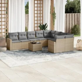 Gartensofa-Set mit beigen Kissen, 10-teilig, synthetisches Rattan von , Modulare Sofas für den Außenbereich - Ref: Foro24-325...