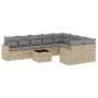 Garden sofa set with beige cushions 10 pieces synthetic rattan by , Modular outdoor sofas - Ref: Foro24-3251786, Price: 674,7...