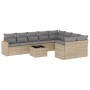 Gartensofa-Set mit beigen Kissen, 10-teilig, synthetisches Rattan von , Modulare Sofas für den Außenbereich - Ref: Foro24-325...