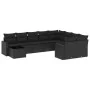 Gartensofa-Set 10-teilig mit schwarzen synthetischen Rattankissen von , Modulare Sofas für den Außenbereich - Ref: Foro24-325...