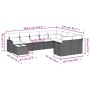 Gartensofa-Set 10-teilig mit schwarzen synthetischen Rattankissen von , Modulare Sofas für den Außenbereich - Ref: Foro24-325...