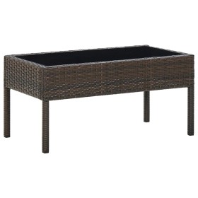 Mesa de jardín ratán sintético marrón 75x40x37 cm de vidaXL, Mesas de jardín - Ref: Foro24-45903, Precio: 76,82 €, Descuento: %