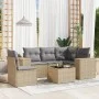 Garden sofa set with cushions 6 pieces beige synthetic rattan by , Garden sets - Ref: Foro24-3222578, Price: 399,66 €, Discou...