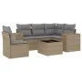 Garden sofa set with cushions 6 pieces beige synthetic rattan by , Garden sets - Ref: Foro24-3222578, Price: 399,66 €, Discou...