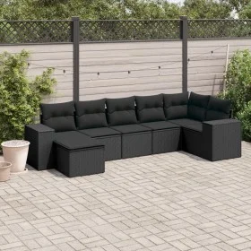7-piece garden dining set and black synthetic rattan cushions by , Garden sets - Ref: Foro24-3222874, Price: 501,50 €, Discou...