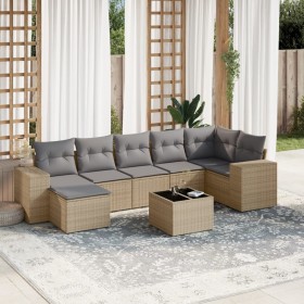Garden sofa set with beige cushions 8 pcs PE rattan by , Garden sets - Ref: Foro24-3222888, Price: 493,92 €, Discount: %
