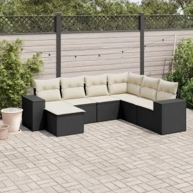 7-piece garden dining set and black synthetic rattan cushions by , Garden sets - Ref: Foro24-3222895, Price: 435,45 €, Discou...